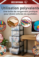 IRIS Iris Ohyama, Rollcontainer Kunststoff auf Rollen, 5 Grosse Schubladen, Weiß, KMC-305