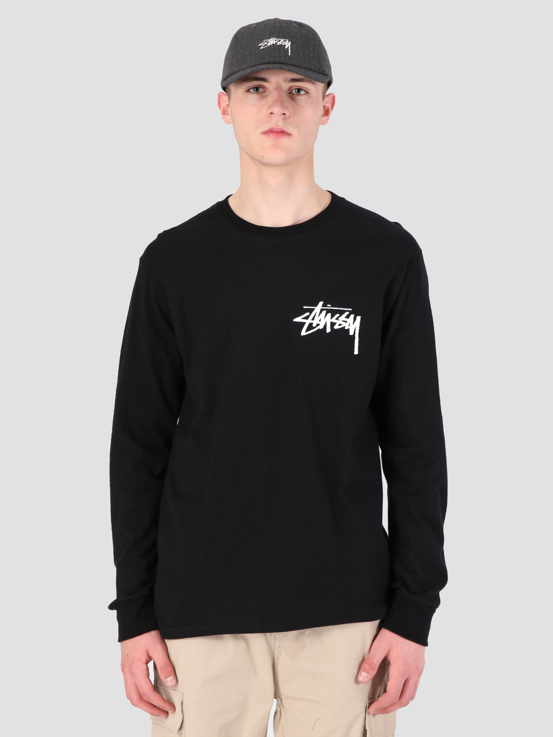 Stussy Stock Longsleeve T Shirt Black 0001 Freshcotton