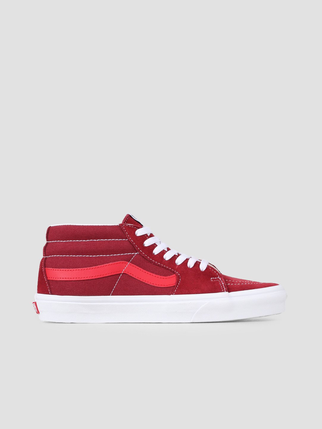 vans mid top rojas