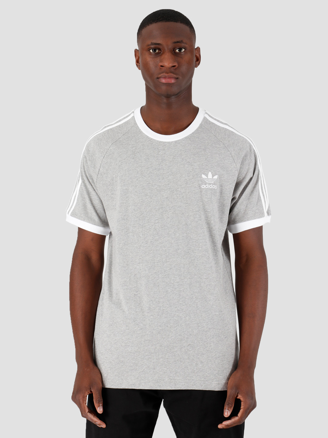 adidas 3 stripes tee grey