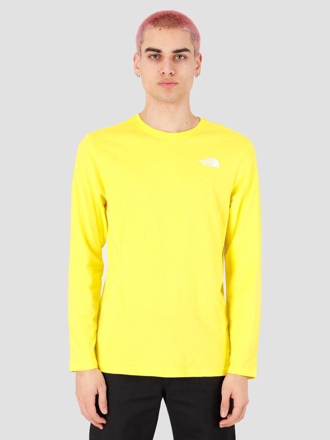 yellow north face long sleeve