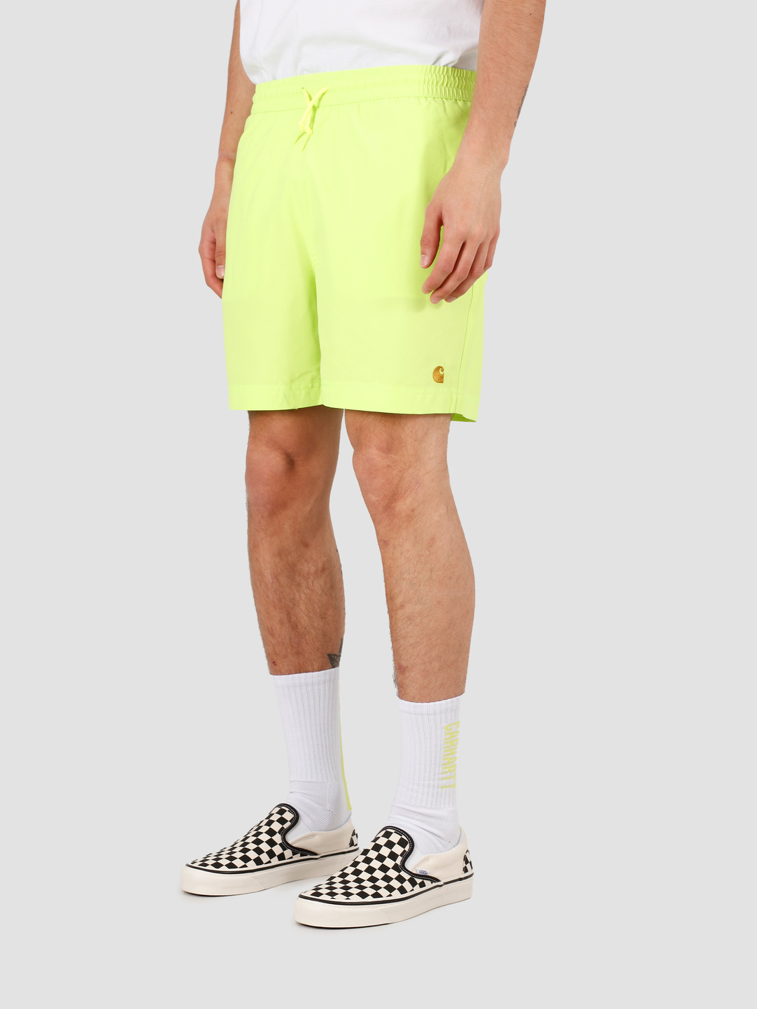 gold swimming trunks