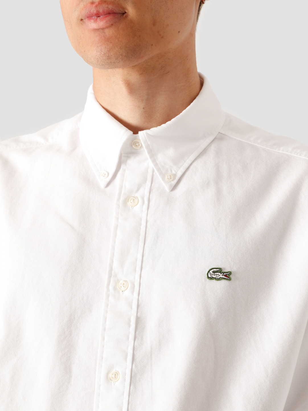 white lacoste shirt mens