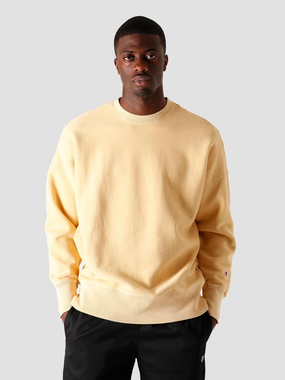 tan champion crewneck