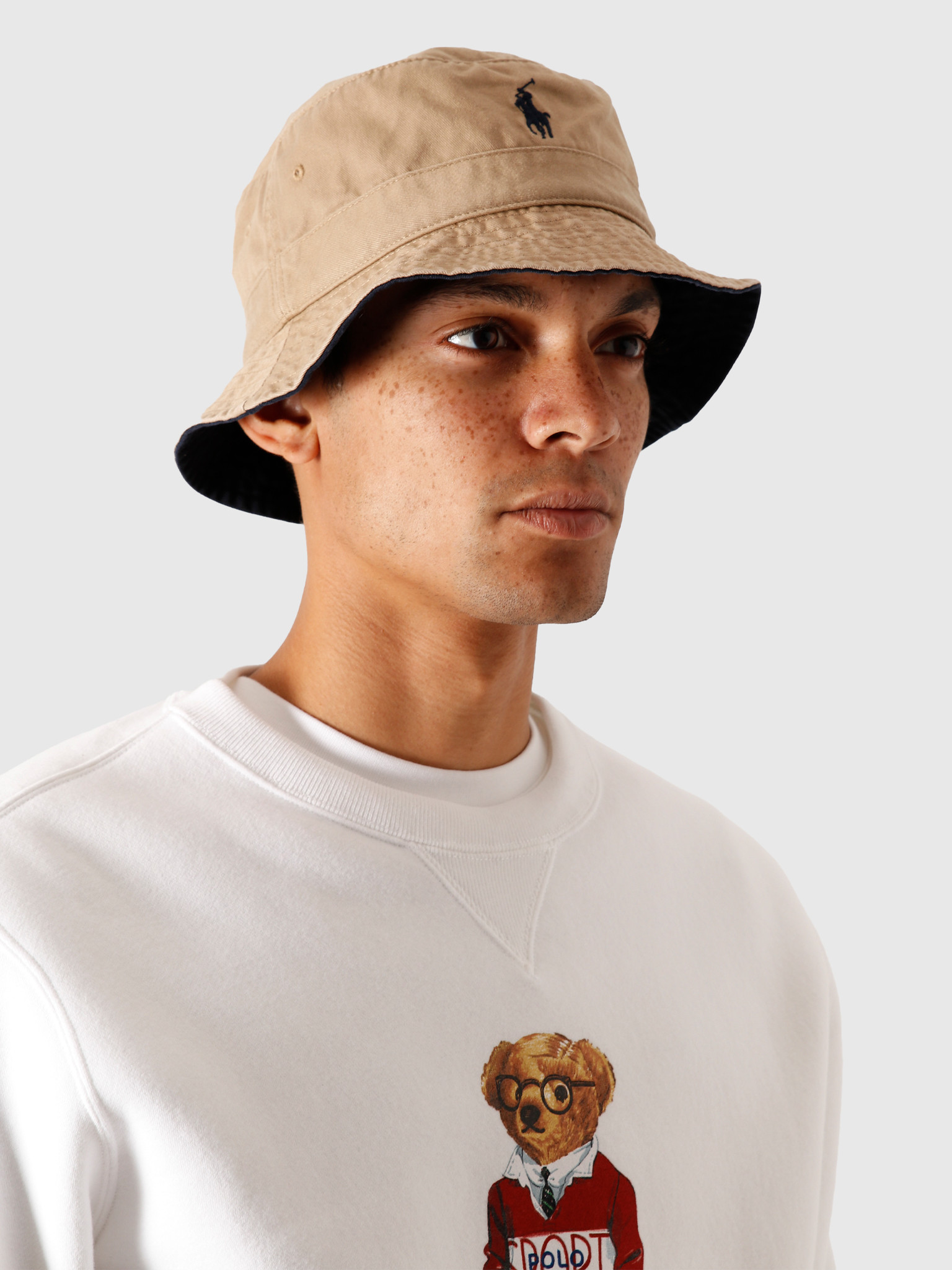 polo bucket hat khaki