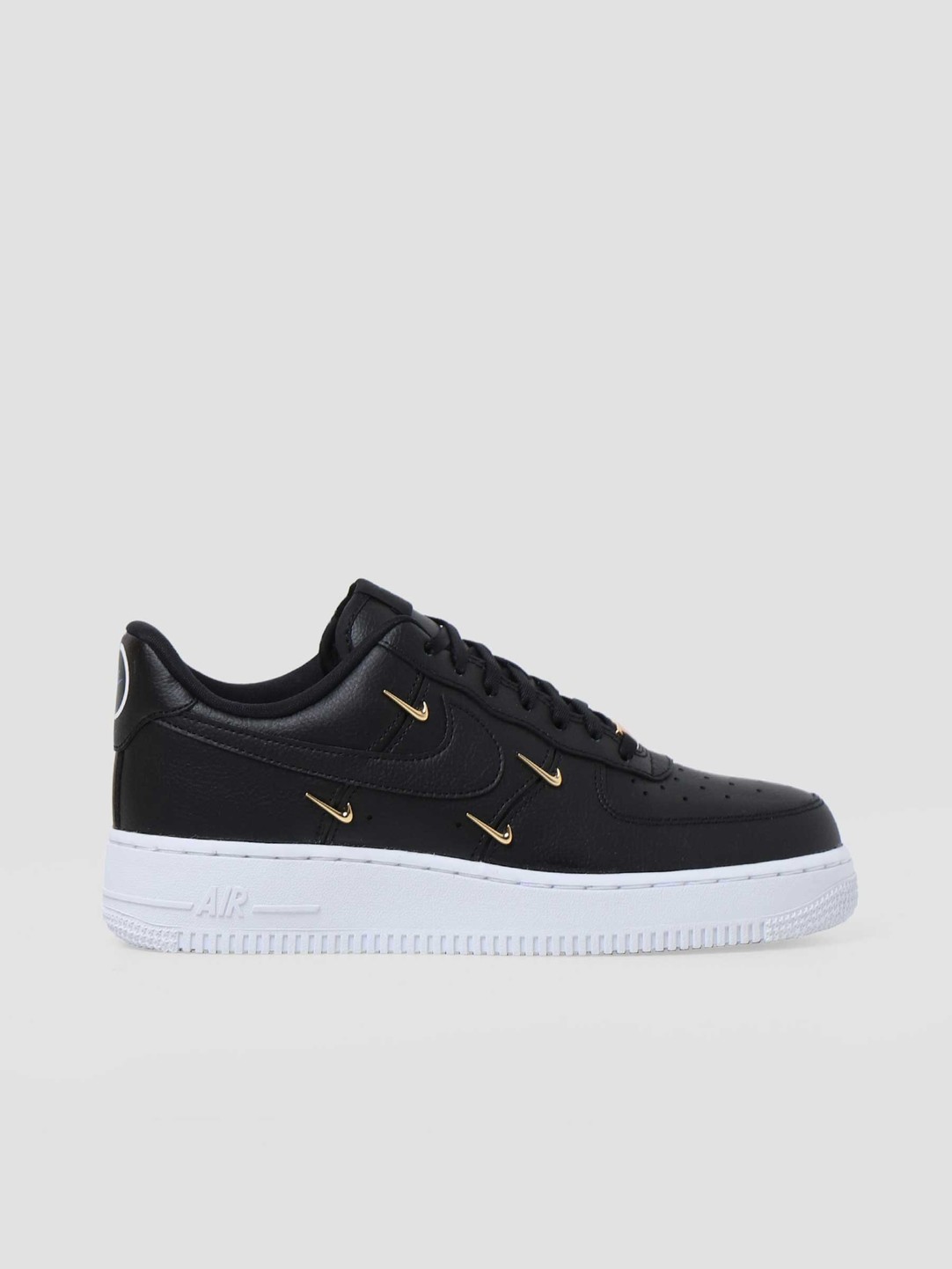 Nike W Air Force 1 07 Lx Black Black Metallic Gold Hyper Royal CT1990-001 Nike W Air Force 1 07 Lx Black Black Metallic Gold Hyper Royal CT1990-001
