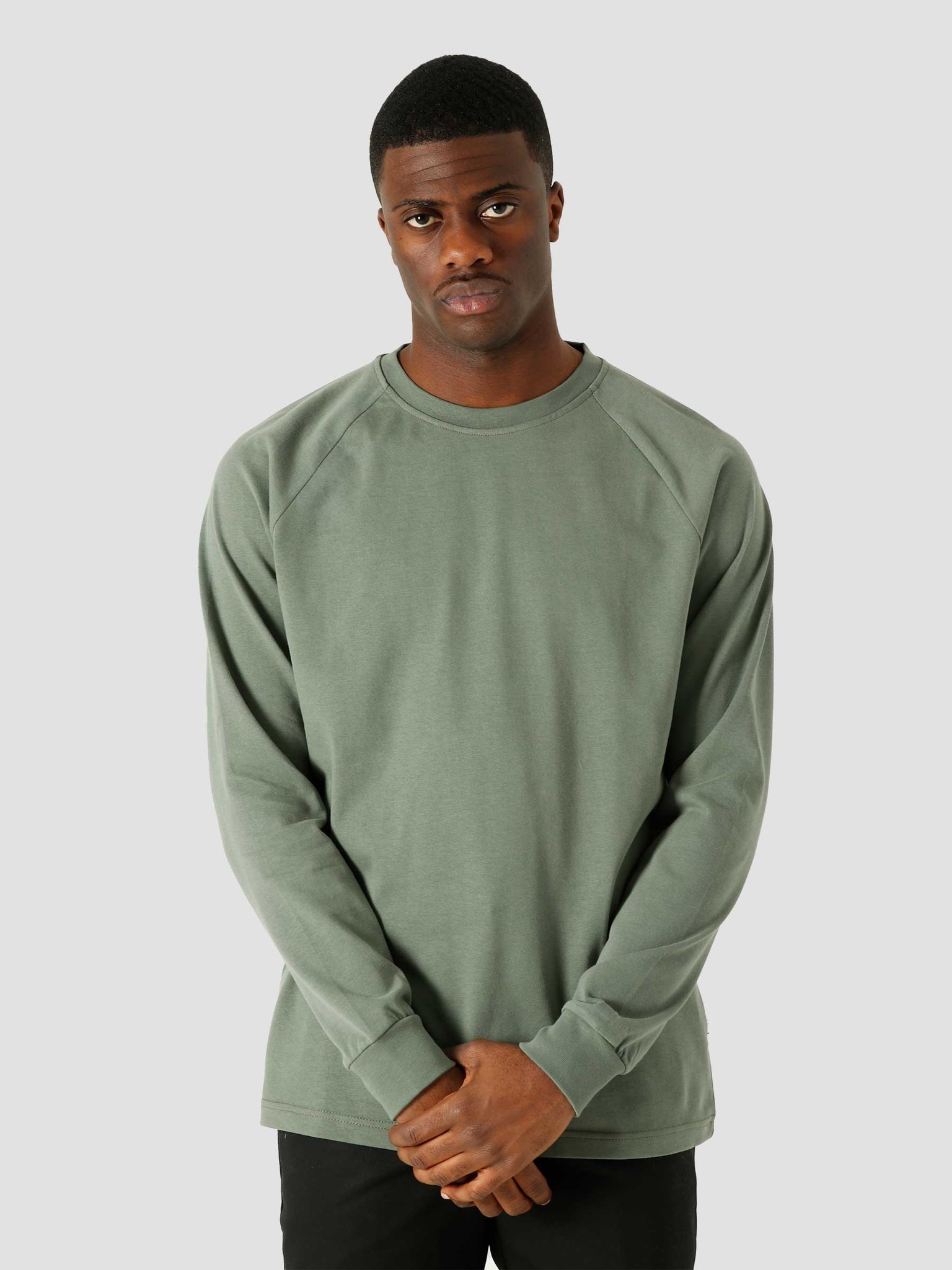 Quality Blanks QB502 Heavy Raglan Longsleeve Olive FRESHCOTTON