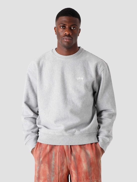 Stussy Stock Logo Crew Grey Heather 118416-0009