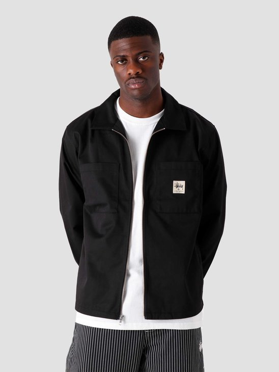 Stussy Zip Up Work Longsleeve Shirt Black 1110183-0001