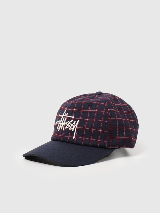 Stussy Plaid 2-Tone Low Pro Cap Navy 131980-0806