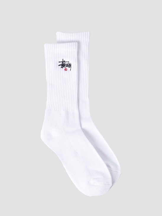 Stussy Basic Logo Crew Socks White 138713-1201