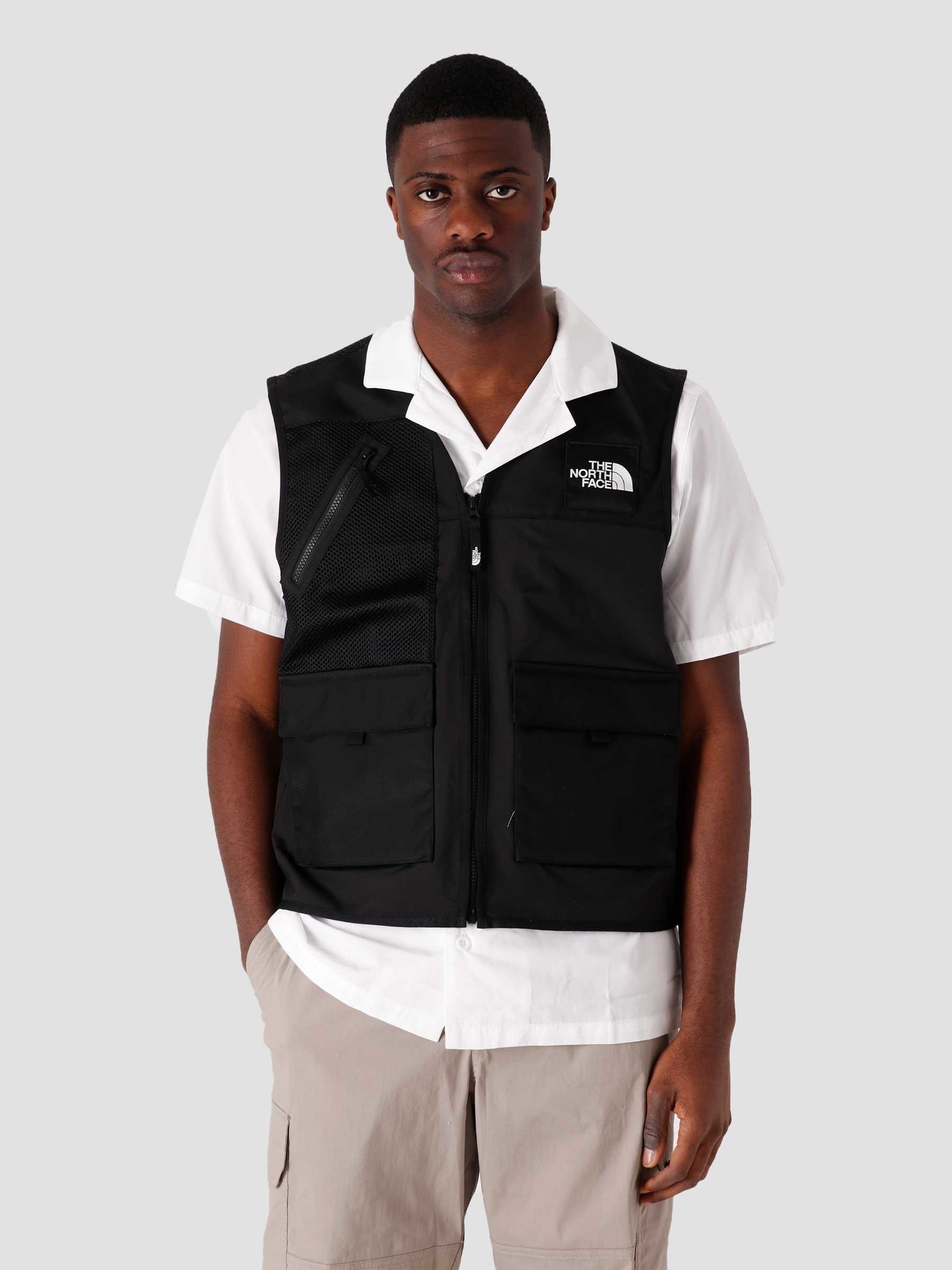 north face black vest