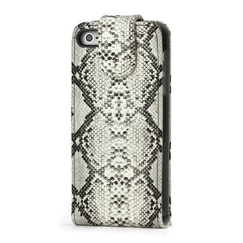 slangenleer iphone 5 5s flip case licht