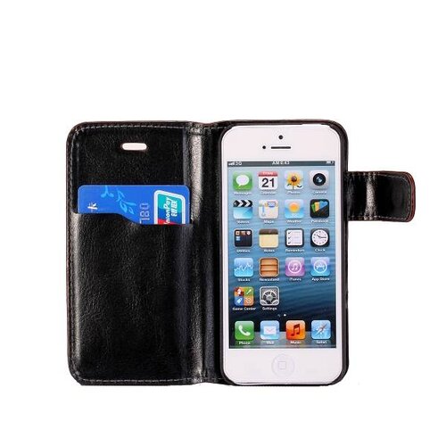 Crazy Horse crazy horse stand lederen case iphone 5 5s bruin Crazy Horse crazy horse stand lederen case iphone 5 5s bruin
