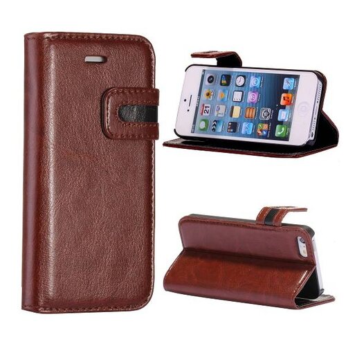 Crazy Horse crazy horse stand lederen case iphone 5 5s bruin Crazy Horse crazy horse stand lederen case iphone 5 5s bruin