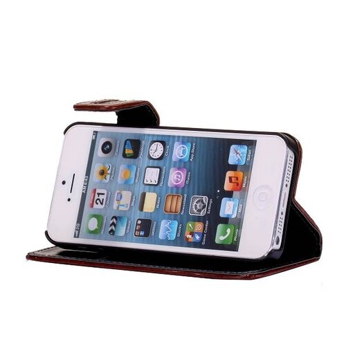 Crazy Horse crazy horse stand lederen case iphone 5 5s bruin Crazy Horse crazy horse stand lederen case iphone 5 5s bruin