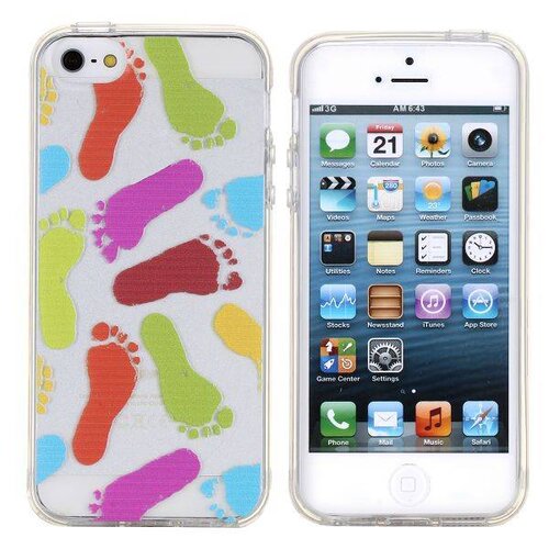 voetprint patroon tpu case voor de iphone 5 5s