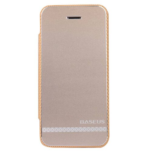 Champagne Gouden aluminium + PU Lederen hoesjes voor iPhone 5s 5
