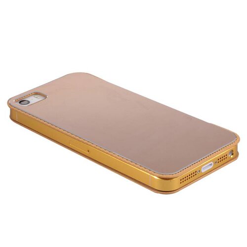champagne gouden aluminium pu lederen hoesjes voor iphone 5s 5