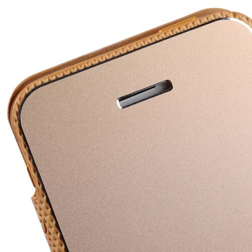 champagne gouden aluminium pu lederen hoesjes voor iphone 5s 5
