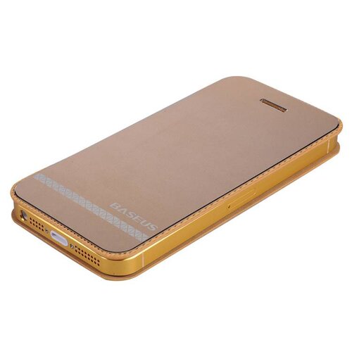 champagne gouden aluminium pu lederen hoesjes voor iphone 5s 5
