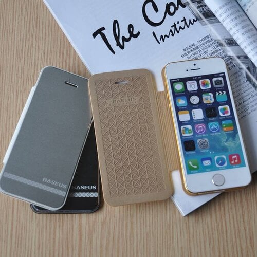 champagne gouden aluminium pu lederen hoesjes voor iphone 5s 5
