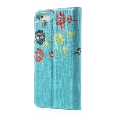 lederen stand case iphone 5 baby blauw