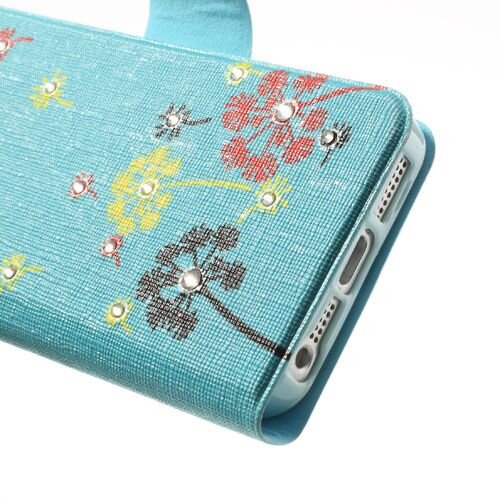 lederen stand case iphone 5 baby blauw