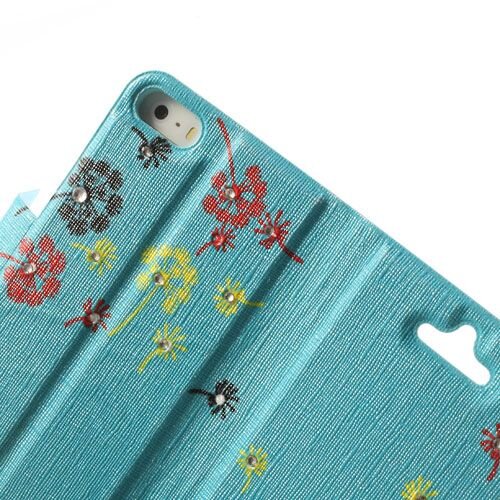 lederen stand case iphone 5 baby blauw