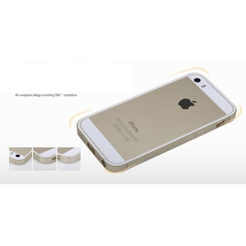 Rock rock pc tpu hybride iphone 5s 5 wit goud