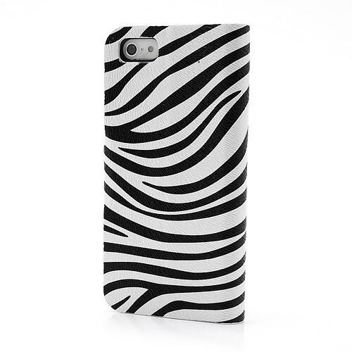 pu leren wallet iphone 5 s se zebra print