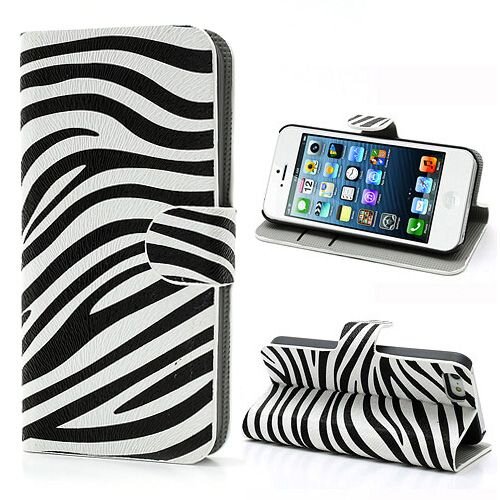 pu leren wallet iphone 5 s se zebra print
