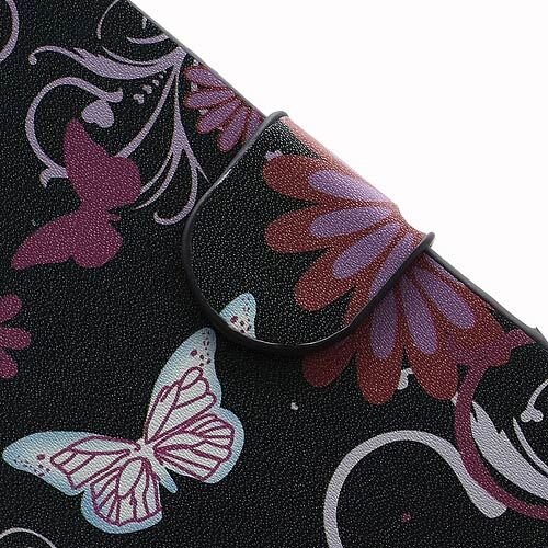 pu leren wallet iphone 5 s se vlinders zwart