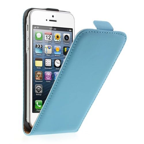Lederen case iphone 5 blauw