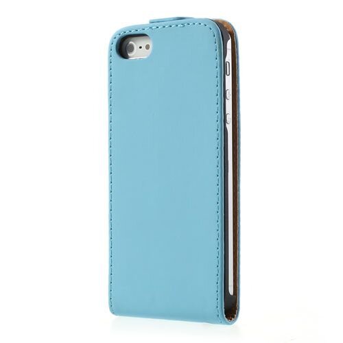 lederen case iphone 5 blauw