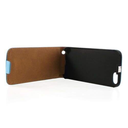 lederen case iphone 5 blauw