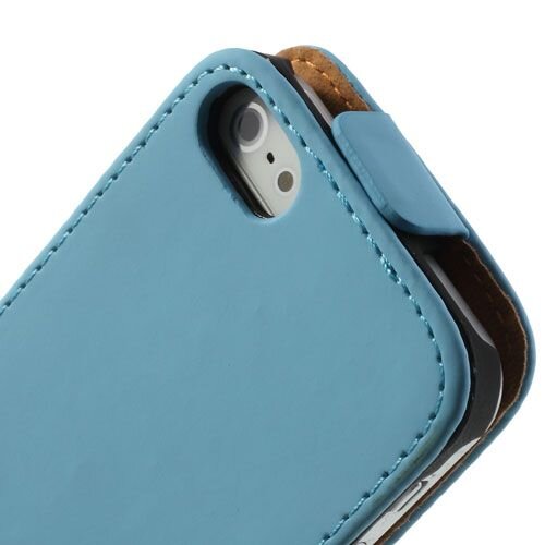 lederen case iphone 5 blauw