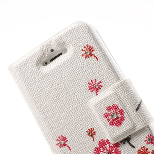 lederen stand case iphone 5 wit