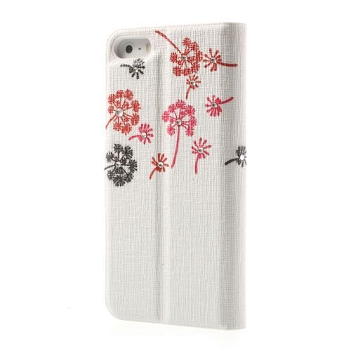 lederen stand case iphone 5 wit