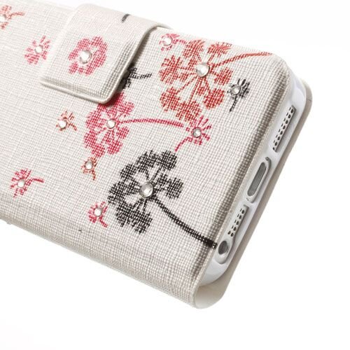 lederen stand case iphone 5 wit