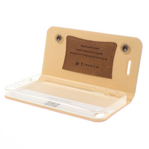 lederen stand case iphone 5 zacht roze