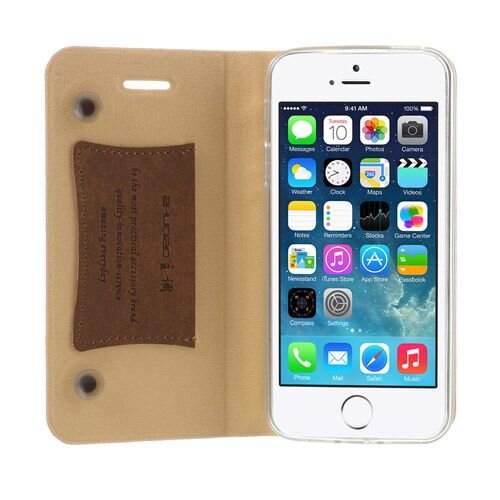 lederen stand case iphone 5 zacht roze