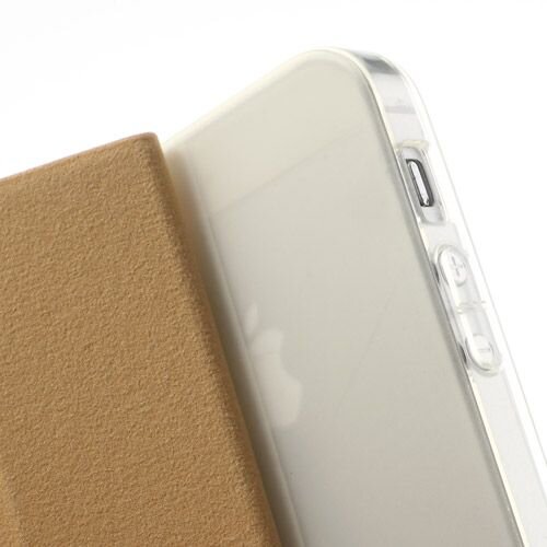 lederen stand case iphone 5 zacht roze