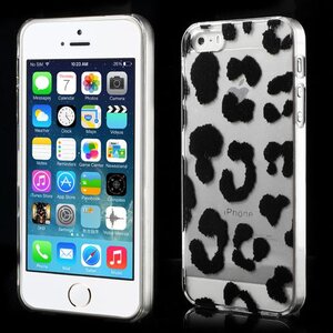 Zwart Luipaard Ontwerp Crystal PC Hard Cover voor iPhone 5s 5