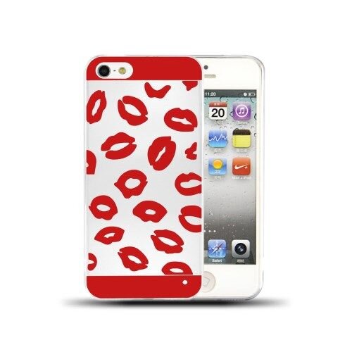 lip print transparent tpu case voor de iphone 5 5s