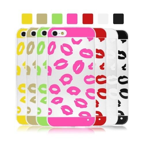 lip print transparent tpu case voor de iphone 5 5s