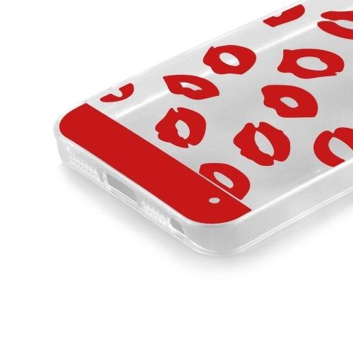 lip print transparent tpu case voor de iphone 5 5s