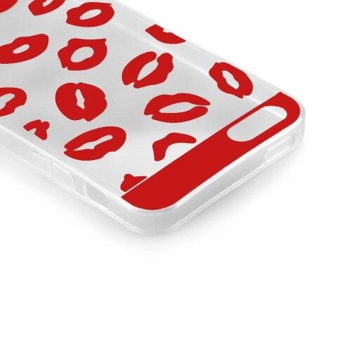 lip print transparent tpu case voor de iphone 5 5s