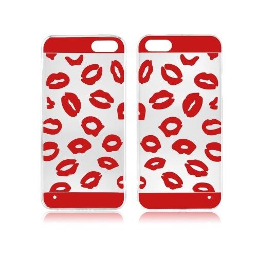 lip print transparent tpu case voor de iphone 5 5s