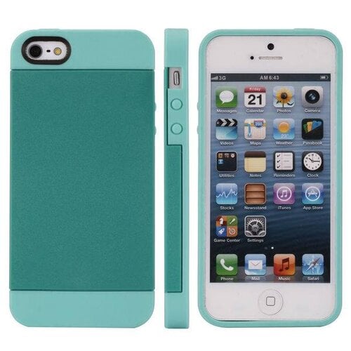fashion krasbestendig duo materiaal hard case voor iphone 5 5s groen